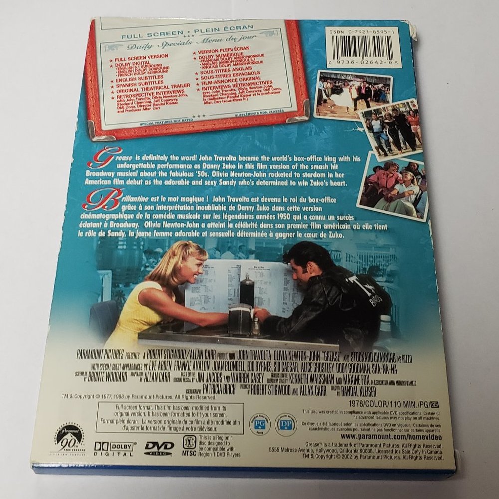 Grease Full Screen DVD - Picture 2 of 3